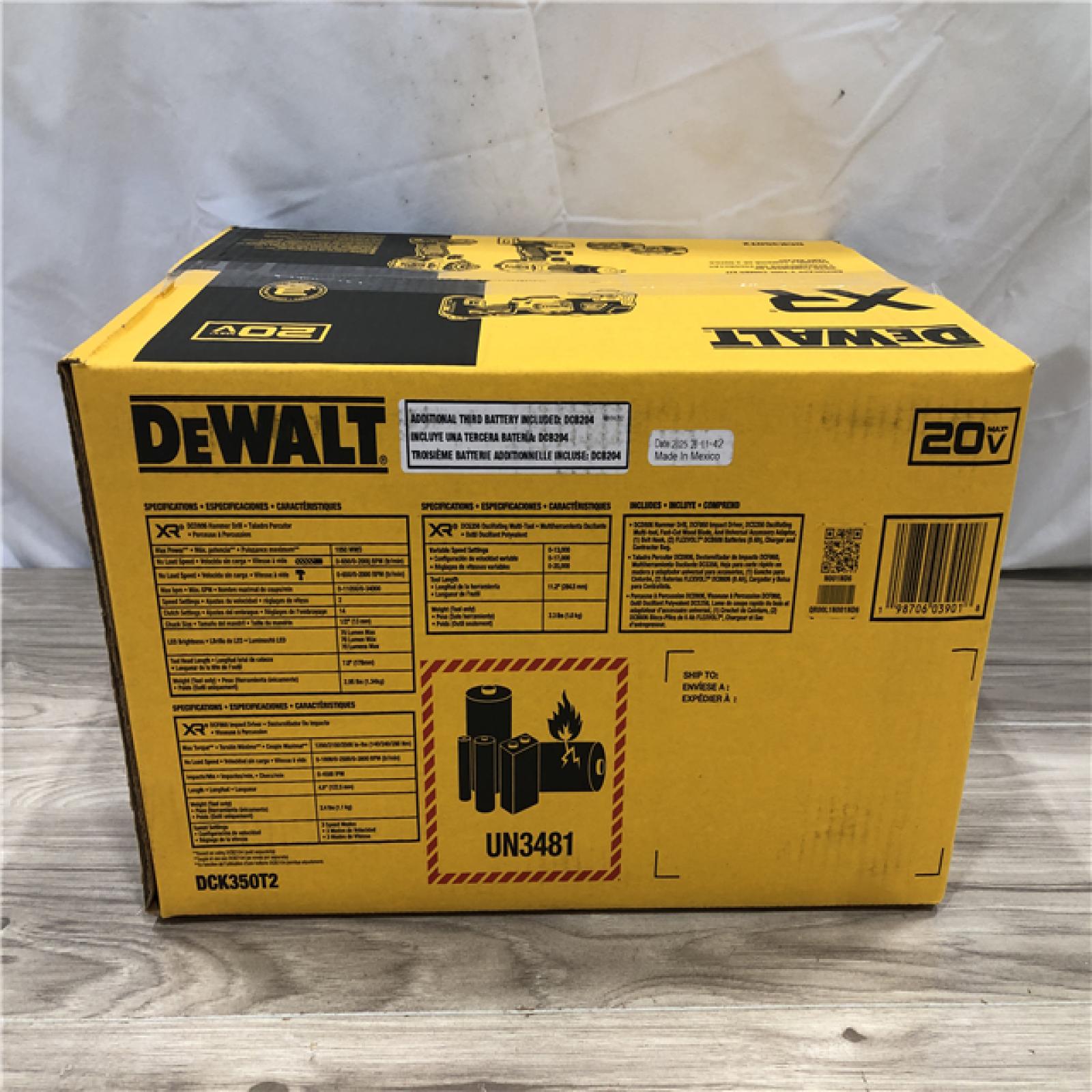 NEW! - DeWalt 20V MAX Lithium-Ion Cordless 3-Tool Combo Kit