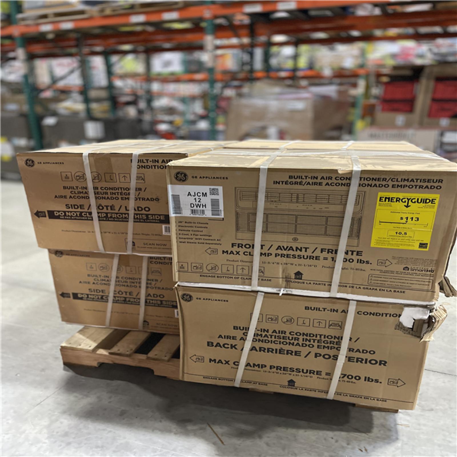 DALLAS LOCATION- NEW!- GE ENERGY STAR 12 000 BTU 230/208 V High Mount Through-The-Wall Cool-Only Air Conditioner  Wi-Fi  ADA PALLET (6 UNITS)