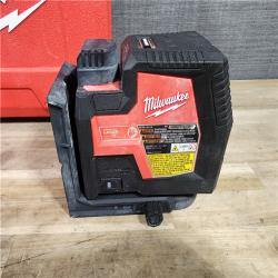 HOUSTON LOCATION - AS-IS MILWAUKEE 100 Ft. REDLITHIUM Lithium-Ion USB Green Rechargeable Cross Line Laser Level with Charger