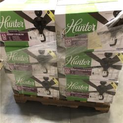 DALLAS LOCATION - Hunter Highbury II 52 In. LED Indoor Matte Black Ceiling Fan With Light Kit PALLET-(16 UNITS)