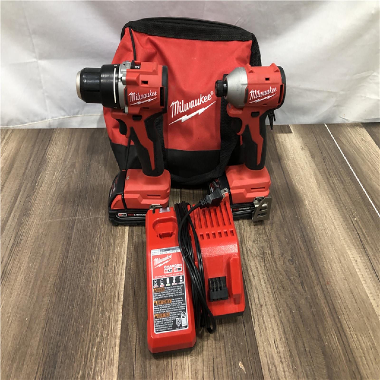 AS-IS Milwaukee 18V Lithium-Ion Brushless Cordless Compact Drill/Impact Combo Kit