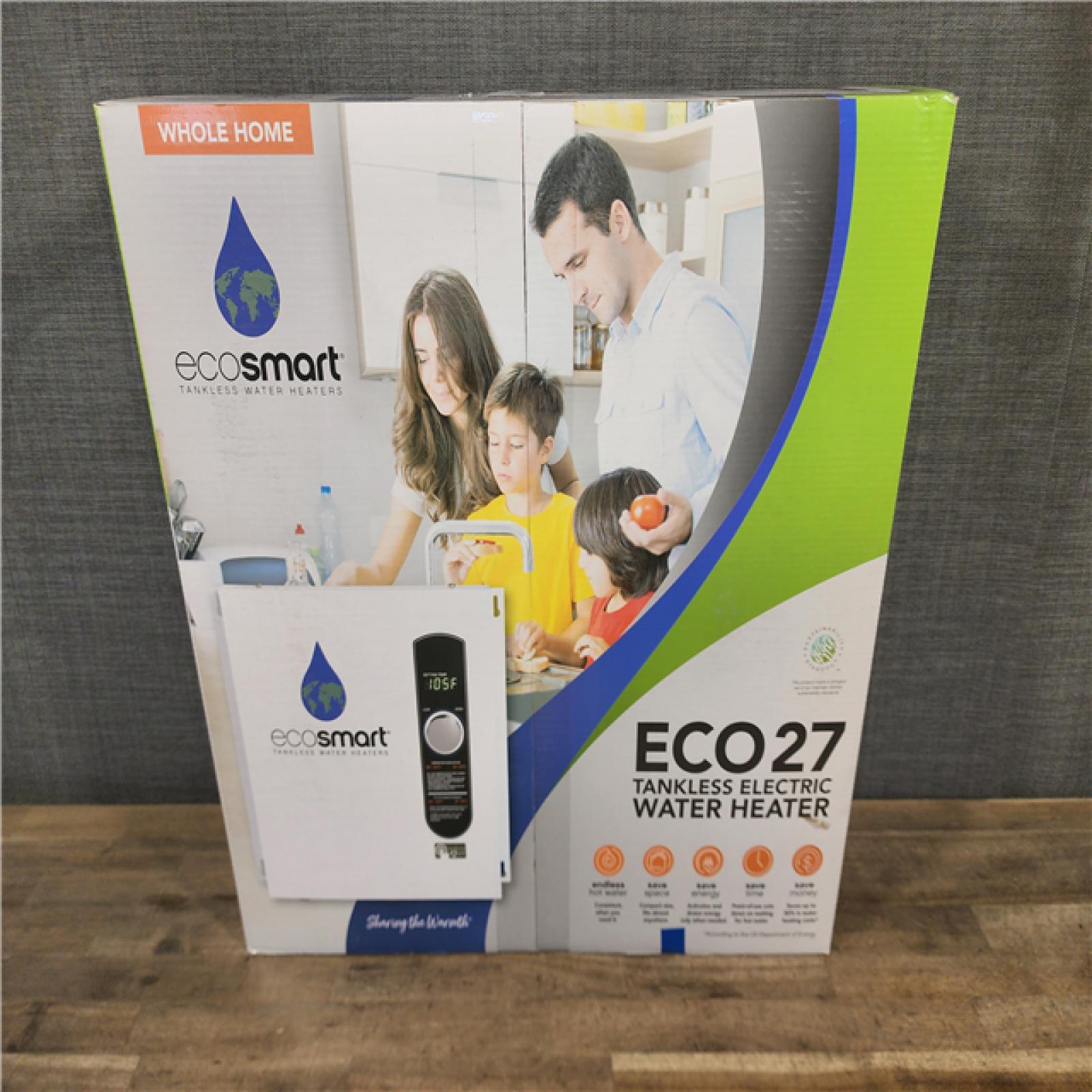 HOUSTON LOCATION - AS-IS (NEW) ECOSMART ECO27 TANKLESS ELECTRIC WATER HEATER