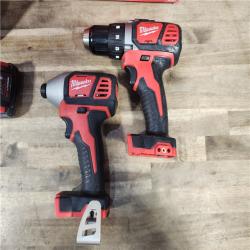 HOUSTON LOCATION - AS-IS Milwaukee 18V Cordless Brushed 2 Tool Drill/Driver and Impact Driver Kit