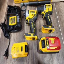 AS-IS DEWALT 20V MAX Cordless Brushless Hammer Drill/Driver 2 Tool Combo Kit with FLEXVOLT ADVANTAGE