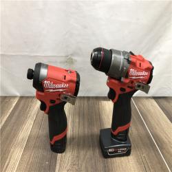 AS-IS Milwaukee FUEL 12-Volt Lithium-Ion Brushless Cordless Hammer Drill and Impact Driver Combo Kit