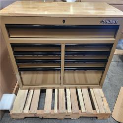 Phoenix NEW Husky Standard Duty 46 in. W x 18 in. D 9-Drawer Gloss Tan Mobile Workbench Cabinet with Solid Wood Top