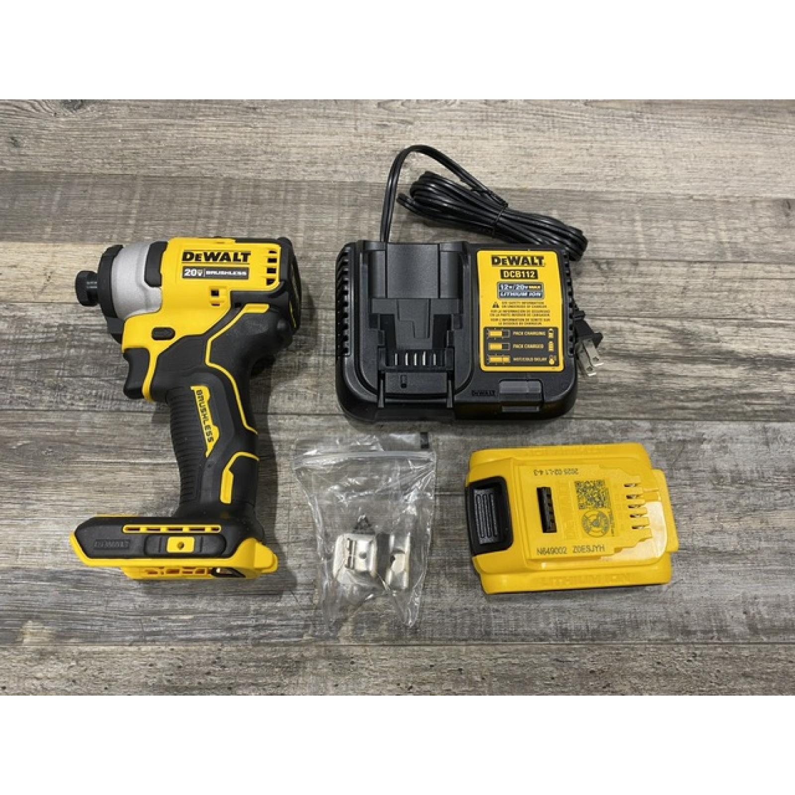 AS-IS DEWALT Atomic 20V Max Lithium-Ion Brushless Cordless Compact 1/4 in. Impact Driver Kit