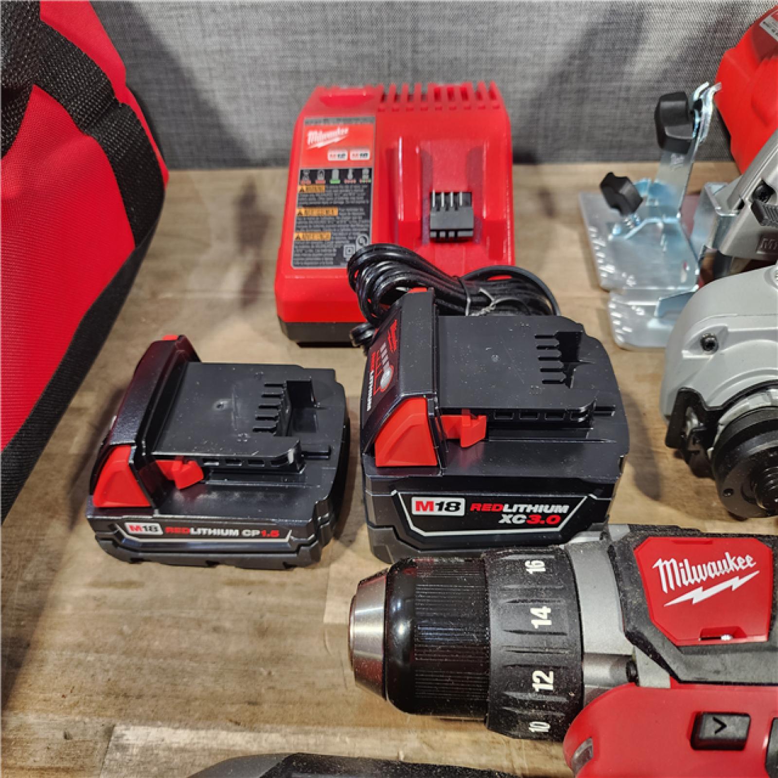 HOUSTON LOCATION - AS-IS M18 18-Volt Lithium-Ion Cordless Combo Kit 9-Tool with 2-Batteries, Charger and Tool Bag
