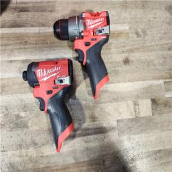 HOUSTON LOCATION - AS-IS Milwaukee FUEL 12-Volt Lithium-Ion Brushless Cordless Hammer Drill and Impact Driver Combo Kit
