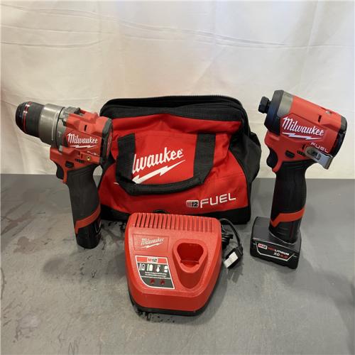 AS-IS - Milwaukee M12 FUEL 12-Volt Lithium-Ion Brushless Cordless Hammer Drill and Impact Driver Combo Kit