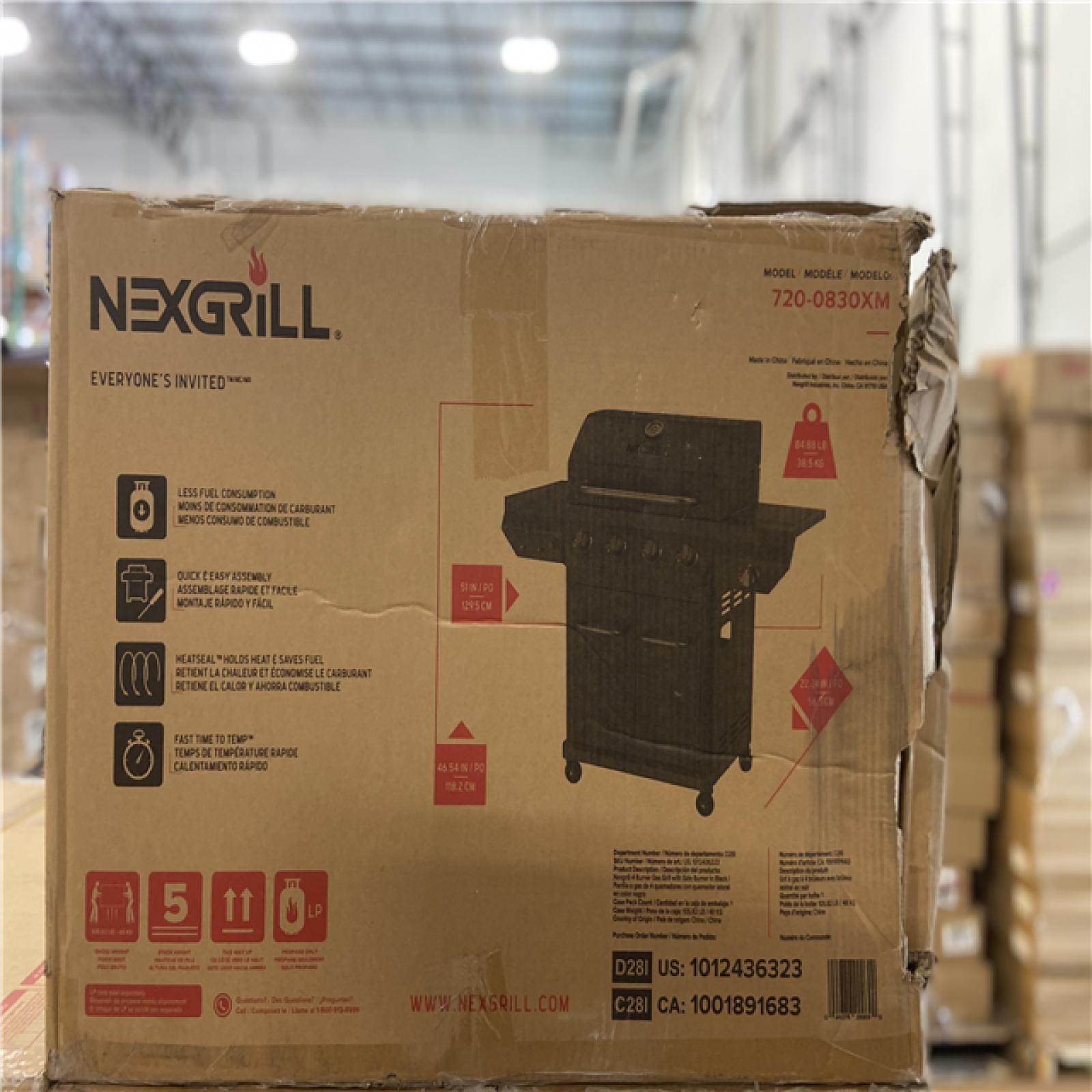DALLAS LOCATION - Nexgrill 4 Burner with Side Burner Propane Gas Grill in Black