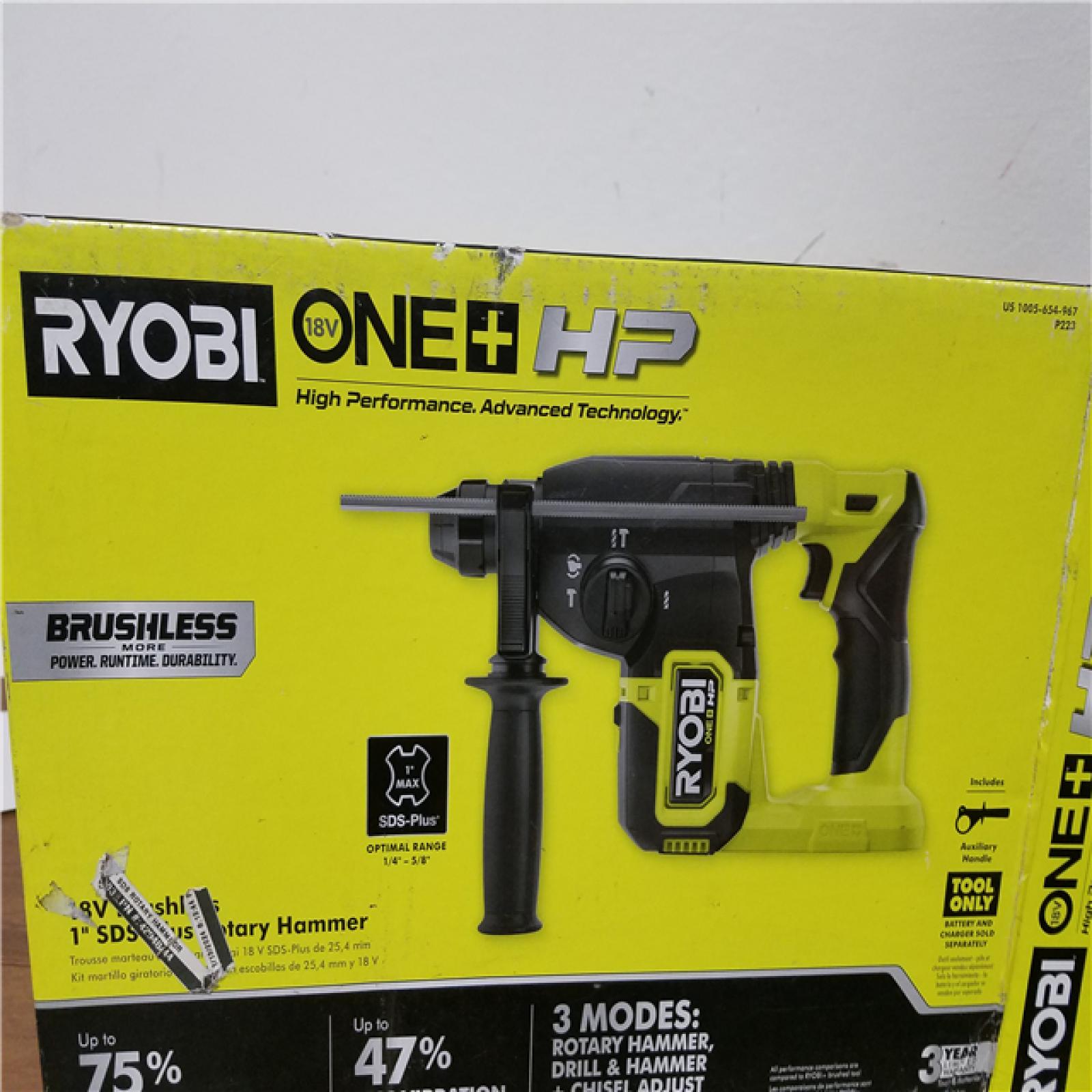CALIFORNIA AS-IS RYOBI ONE+HP 18V BRUSHLESS 1SDS-PLUS ROTARY HAMMER