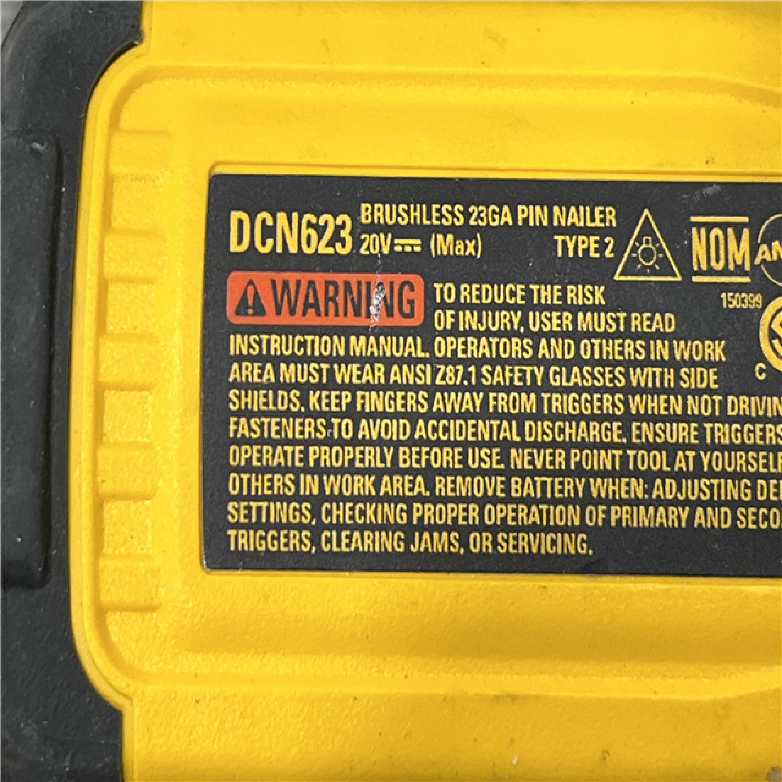 AS-IS DEWALT ATOMIC 20V MAX Lithium Ion Cordless 23 Gauge Pin Nailer Kit