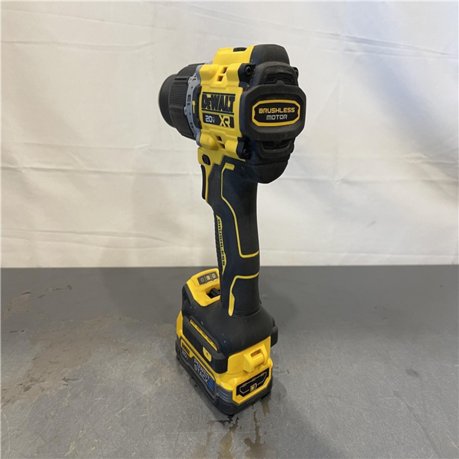 AS-IS - DEWALT 20V Compact Cordless 1/2 in. Hammer Drill and 20V MAX POWERSTACK Compact Battery Starter Kit