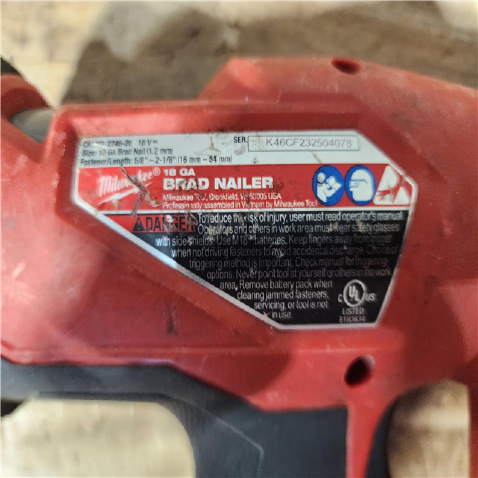 HOUSTON LOCATION - AS - IS Milwaukee FUEL 18-Volt Lithium-Ion Brushless Cordless Gen II 18-Gauge Brad Nailer (Tool-Only)