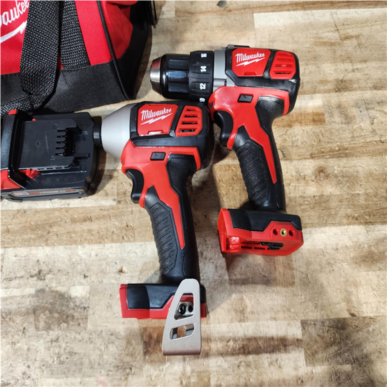 HOUSTON LOCATION - AS - IS Milwaukee 18V Lithium-Ion Cordless Drill Driver/Impact Driver Combo Kit