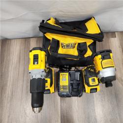 AS-IS DEWALT 20V MAX XR Hammer Drill and ATOMIC Impact Driver 2 Tool Cordless Combo Kit with (2) 4.0Ah Batteries, Charger, and Bag