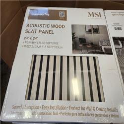 Phoenix NEW MSI Harmony Fog 24 in. x 24 in. Gray Light Wood Slat Decorative Acoustic Sound Absorbing Panels (36-Packs/558 sq. ft.)