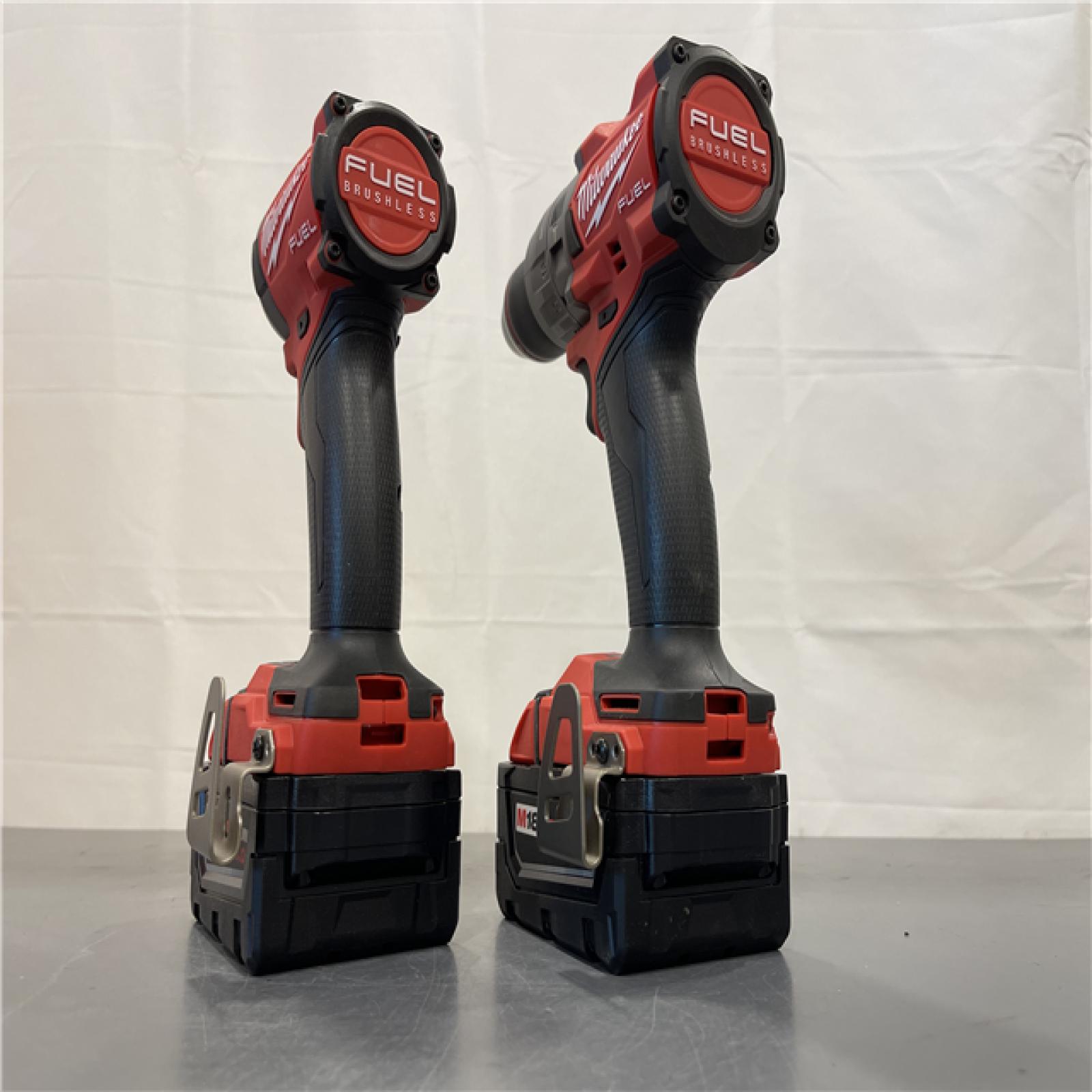 AS-IS - MILWAUKEE FUEL 18V Lithium-Ion Brushless Cordless Hammer Drill and Impact Driver Combo Kit