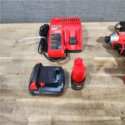 HOUSTON LOCATION - AS-IS MILWAUKEE 3 TOOL COMBO KIT W/ (2) BATTERY & CHARGER
