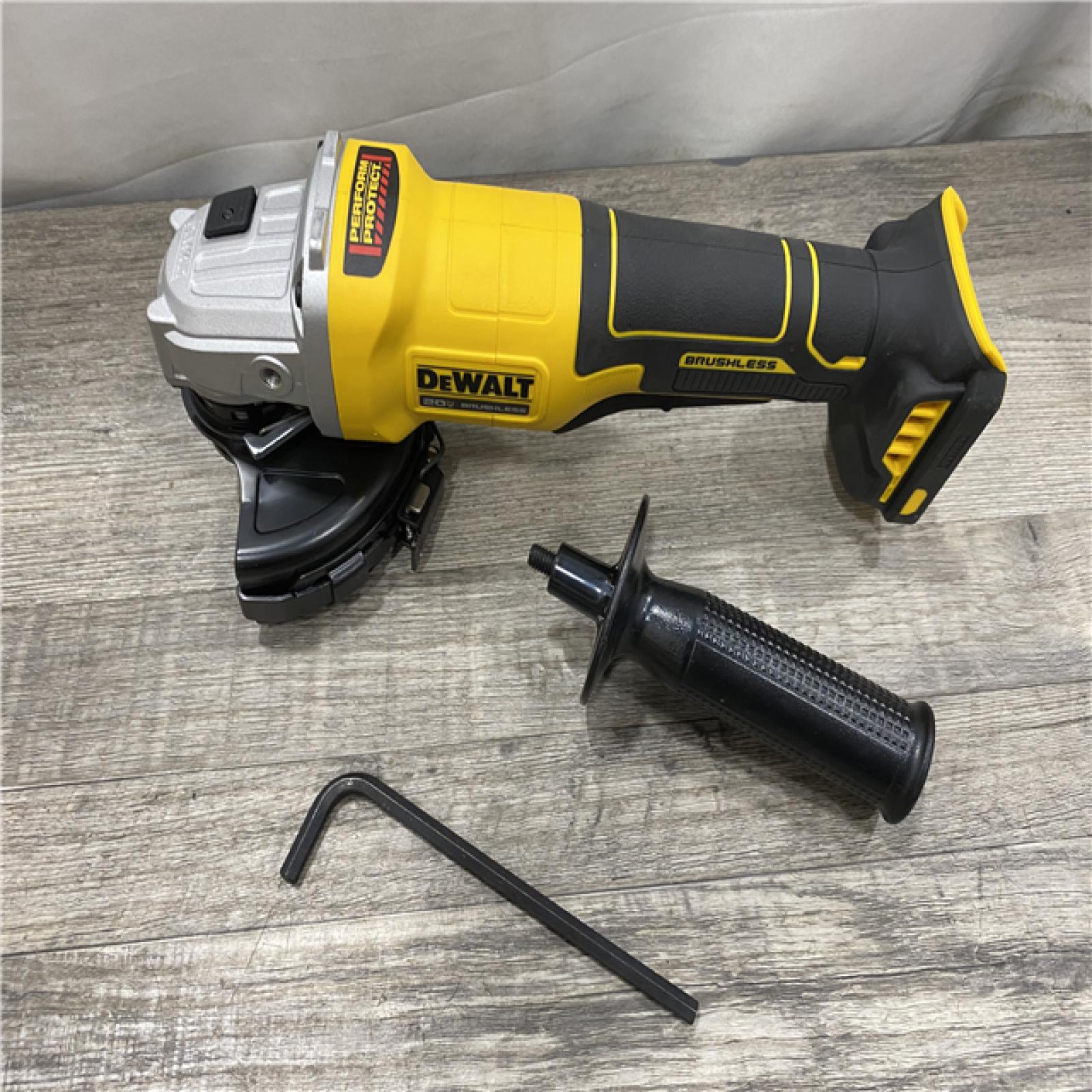AS-IS DEWALT 20V MAX Cordless Brushless 4-1/2 in. Angle Grinder with Paddle Switch (Tool Only)