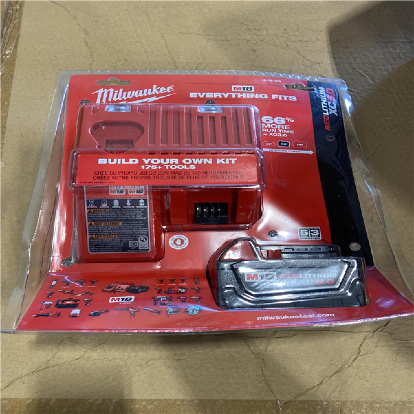 NEW! - Milwaukee M18 18-Volt Lithium-Ion XC Starter Kit with One 5.0Ah Battery and Charger
