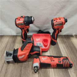 AS-IS- MILWAUKEE M12 4 TOOL COMBO KIT