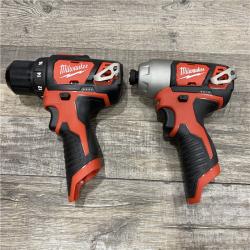 AS-IS Milwaukee 12V Lithium-Ion Cordless Drill Driver/Impact Driver Combo Kit
