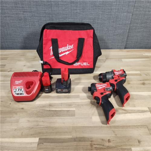 HOUSTON LOCATION - AS-IS (APPEARS LIKE NEW) Milwaukee 3497-22 12V Brushless Hammer Drill and Impact Driver Combo Kit