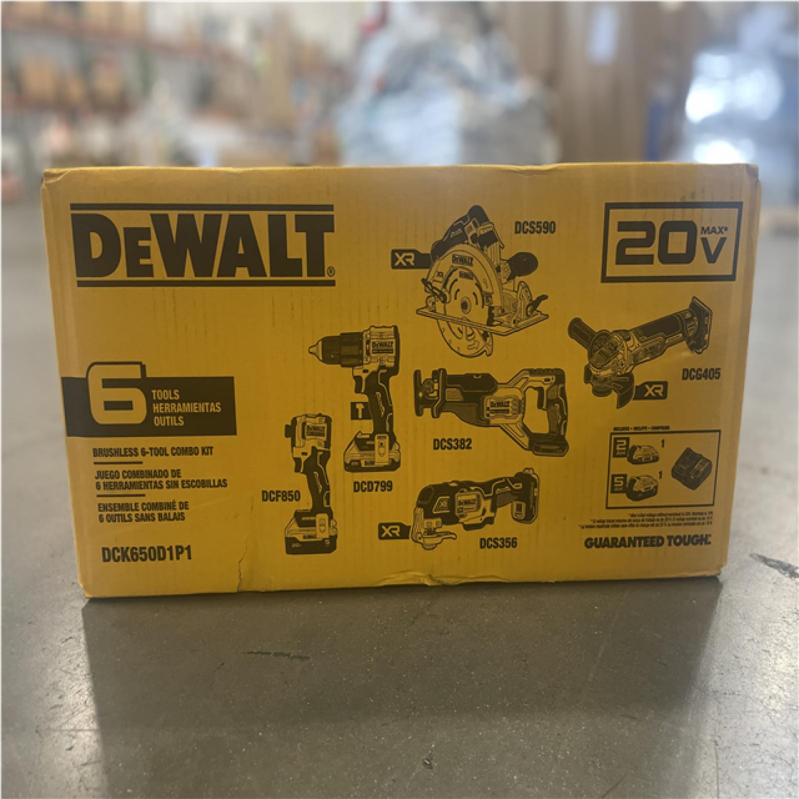 DALLAS LOCATION- NEW!- DEWALT 20V MAX Cordless 6-Tool Combo Kit
