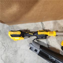 Houston location- AS-IS DEWALT 20V MAX Cordless Battery Powered String Trimmer & Leaf Blower Combo Kit with (1) 4.0 Ah Battery and Charger  - Appears IN NEW Condition