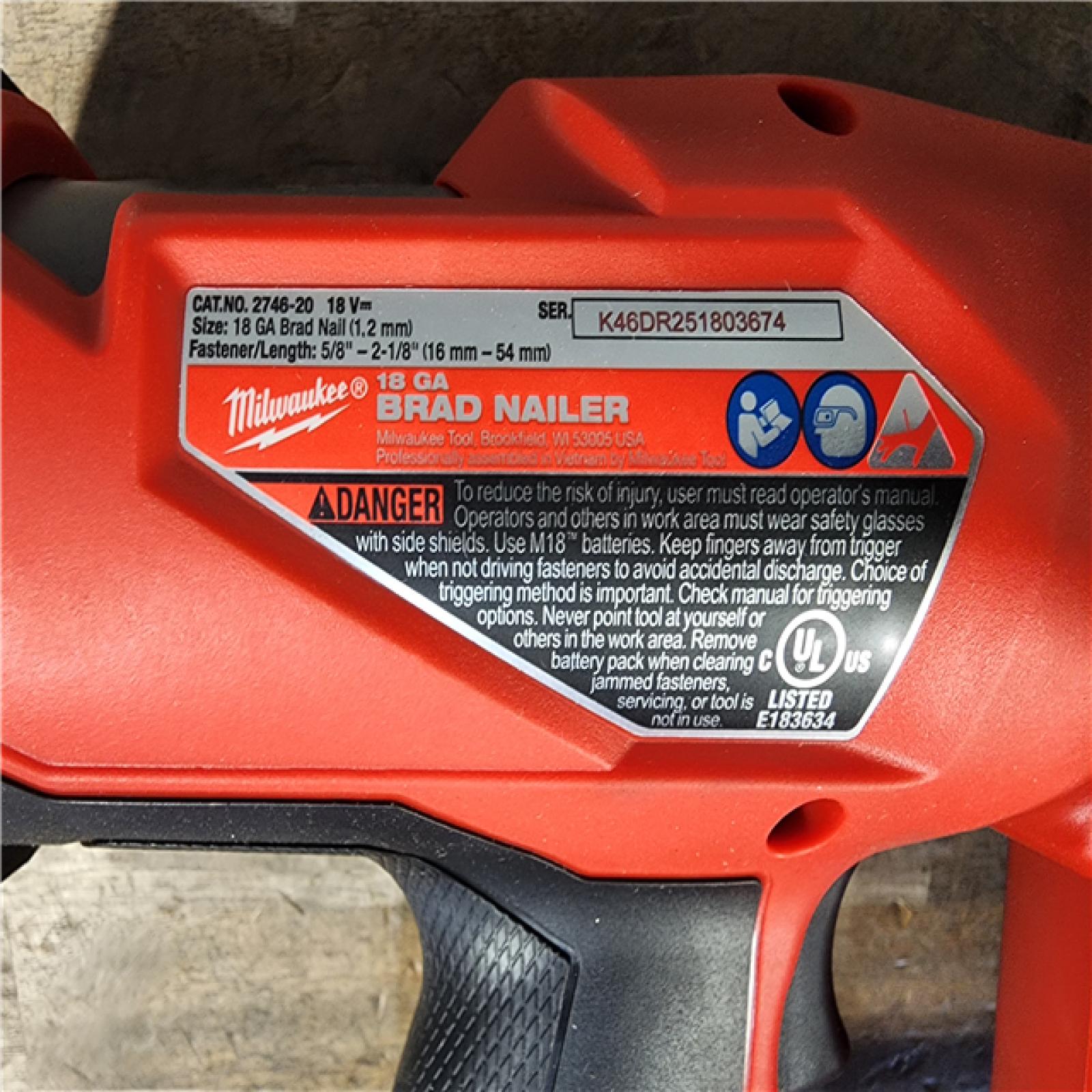 HOUSTON LOCATION - AS-IS Milwaukee M18 FUEL 18 Gauge Brad Nailer (TOOL ONLY)