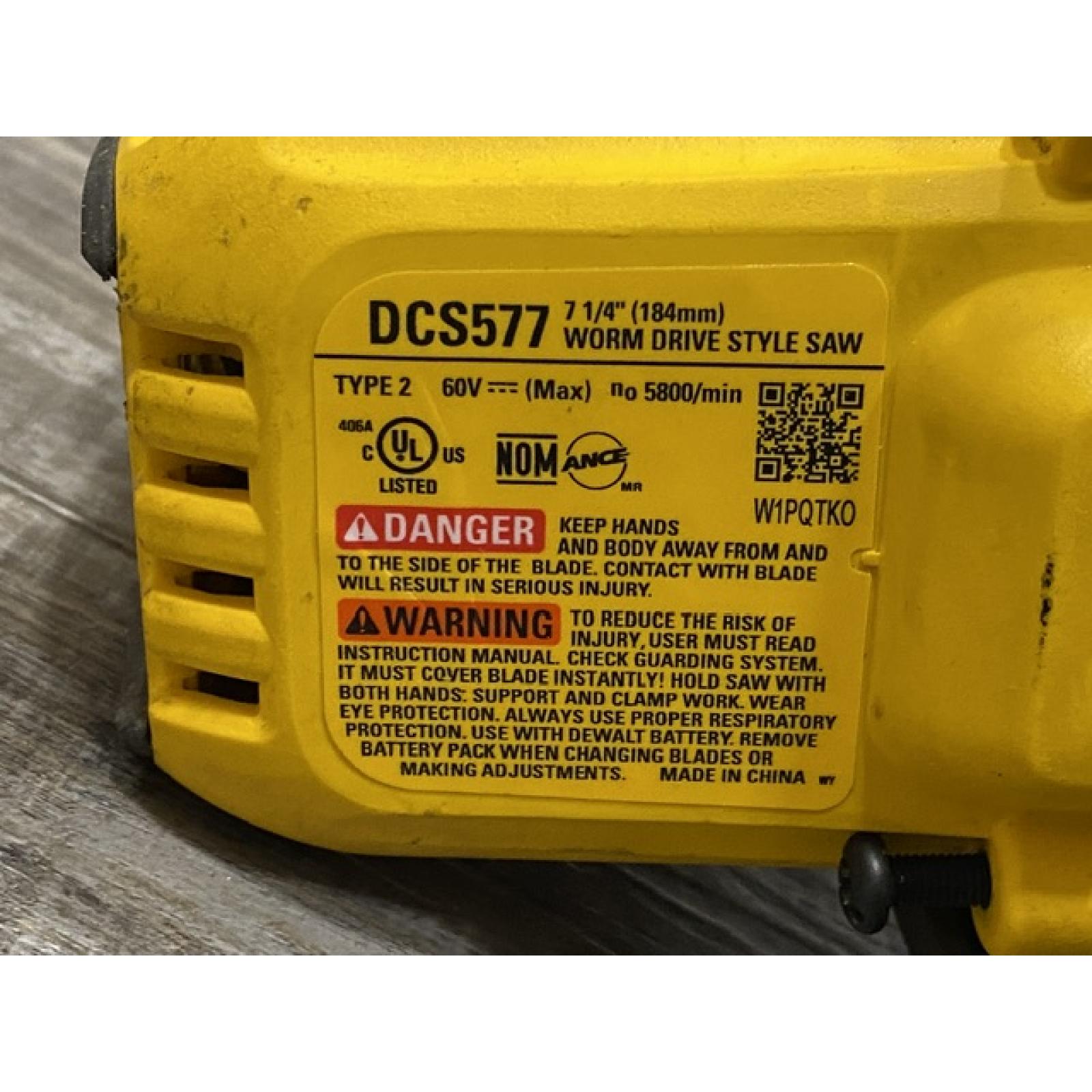 AS-IS DEWALT FLEXVOLT 60V MAX Cordless Brushless 7-1/4 in. Wormdrive Style Circular Saw (Tool Only)
