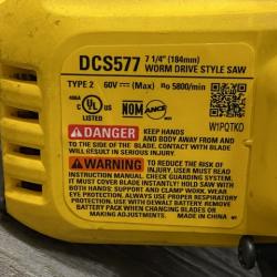 AS-IS DEWALT FLEXVOLT 60V MAX Cordless Brushless 7-1/4 in. Wormdrive Style Circular Saw (Tool Only)