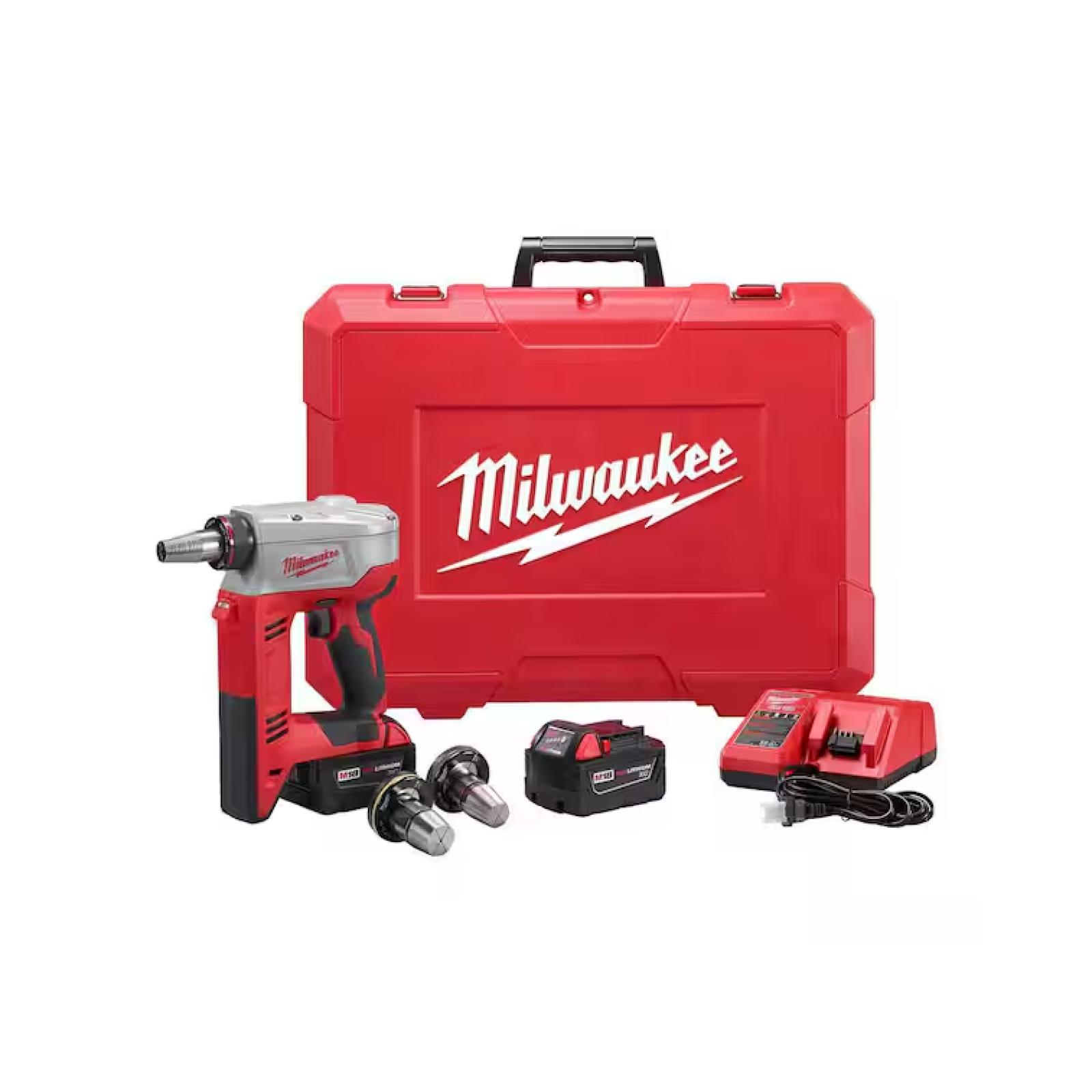 NEW! - Milwaukee M18 18-Volt Lithium-Ion Cordless 3/8 in. to 1-1/2 in Expansion Tool Kit with 3 Heads  Two 3.0Ah Batteries