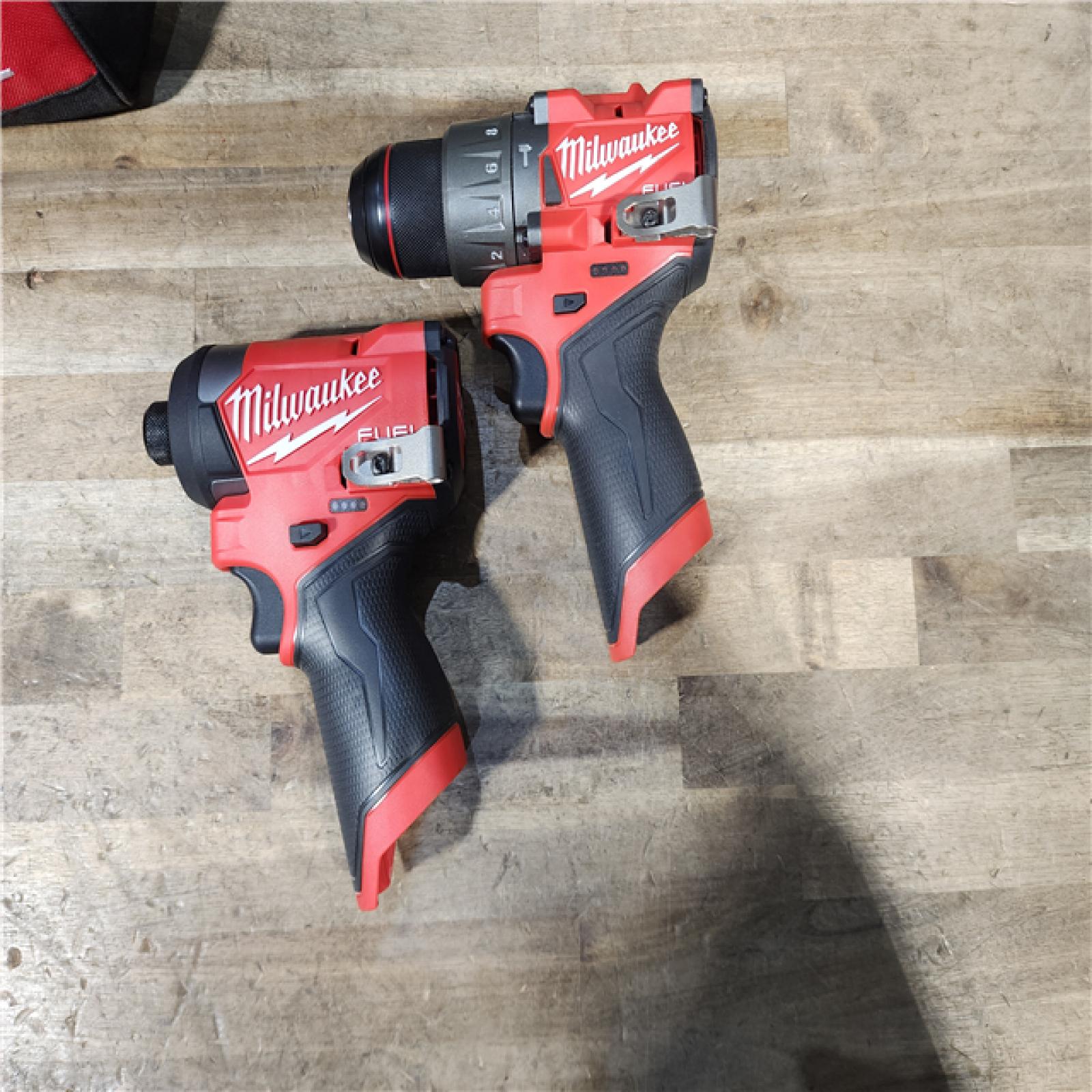 HOUSTON LOCATION - AS-IS (APPEARS LIKE NEW) Milwaukee M12 FUEL Cordless 2-Tool Combo Kit: 1/2Hammer Drill  1/4Hex Impact Driver 3497-22