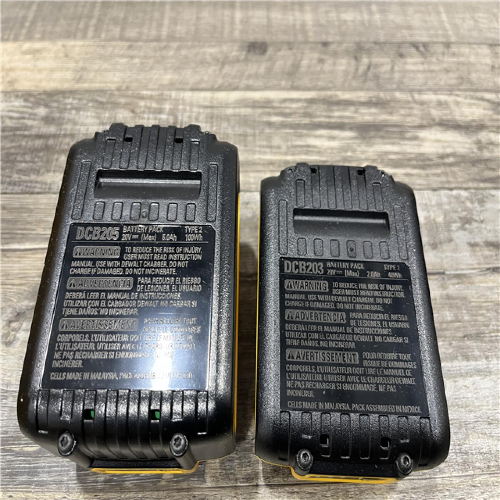 AS-IS DEWALT 20V MAX Lithium-Ion Battery Kit with 5.0Ah and 2.0Ah Battery and Charger
