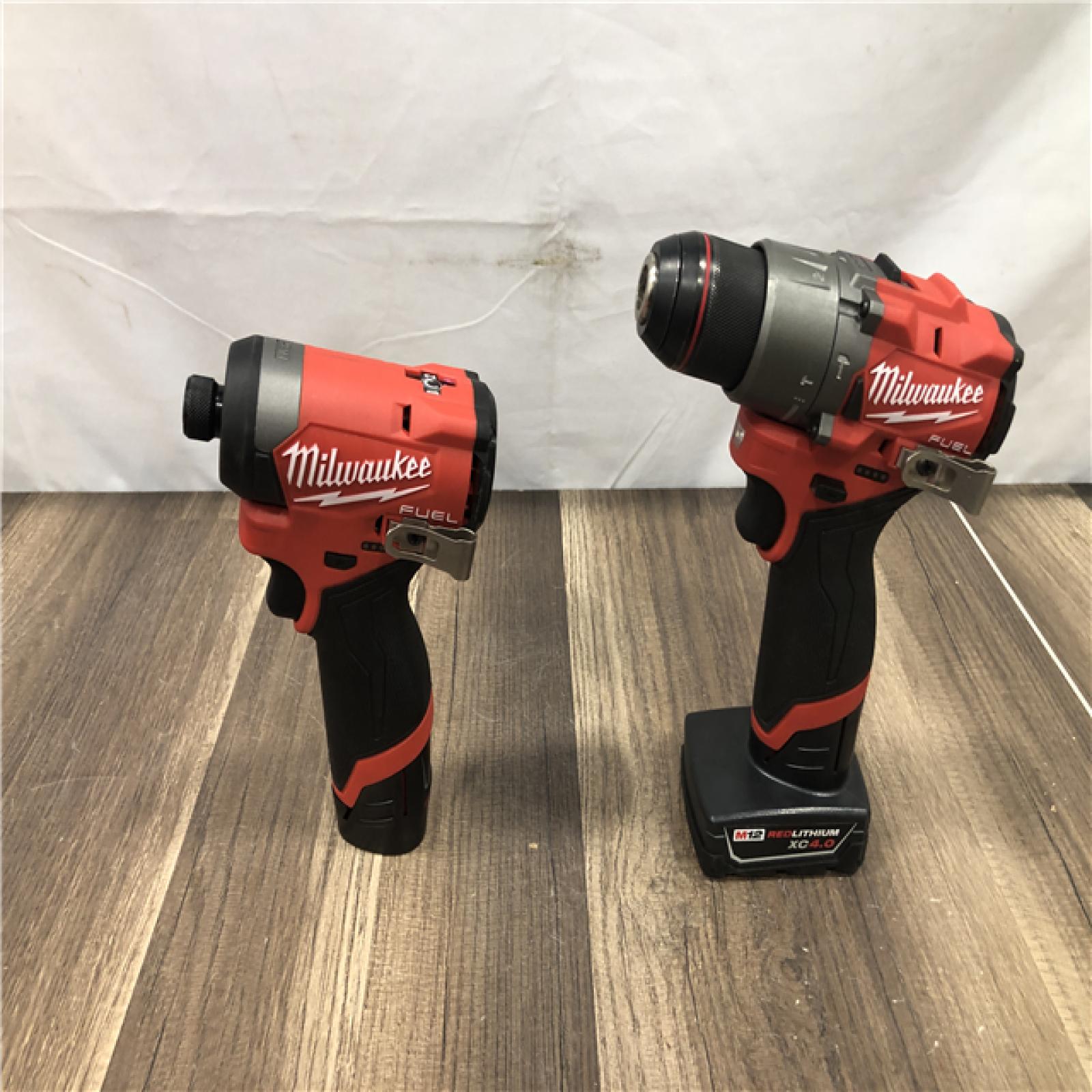 AS-IS Milwaukee FUEL 12-Volt Lithium-Ion Brushless Cordless Hammer Drill and Impact Driver Combo Kit