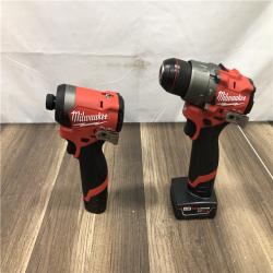 AS-IS Milwaukee FUEL 12-Volt Lithium-Ion Brushless Cordless Hammer Drill and Impact Driver Combo Kit
