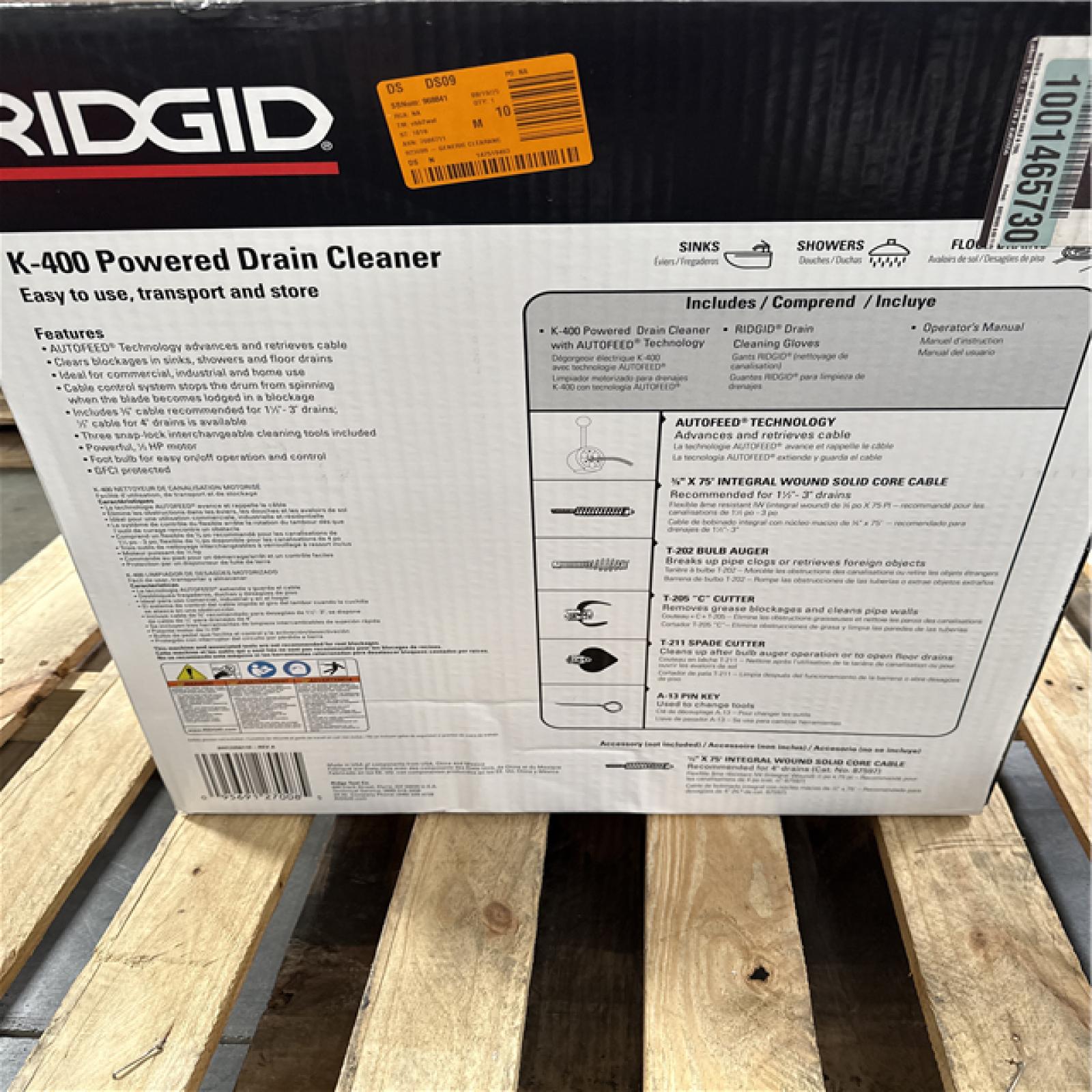 California NEW Ridgid K-400 Powered Drain Cleaner