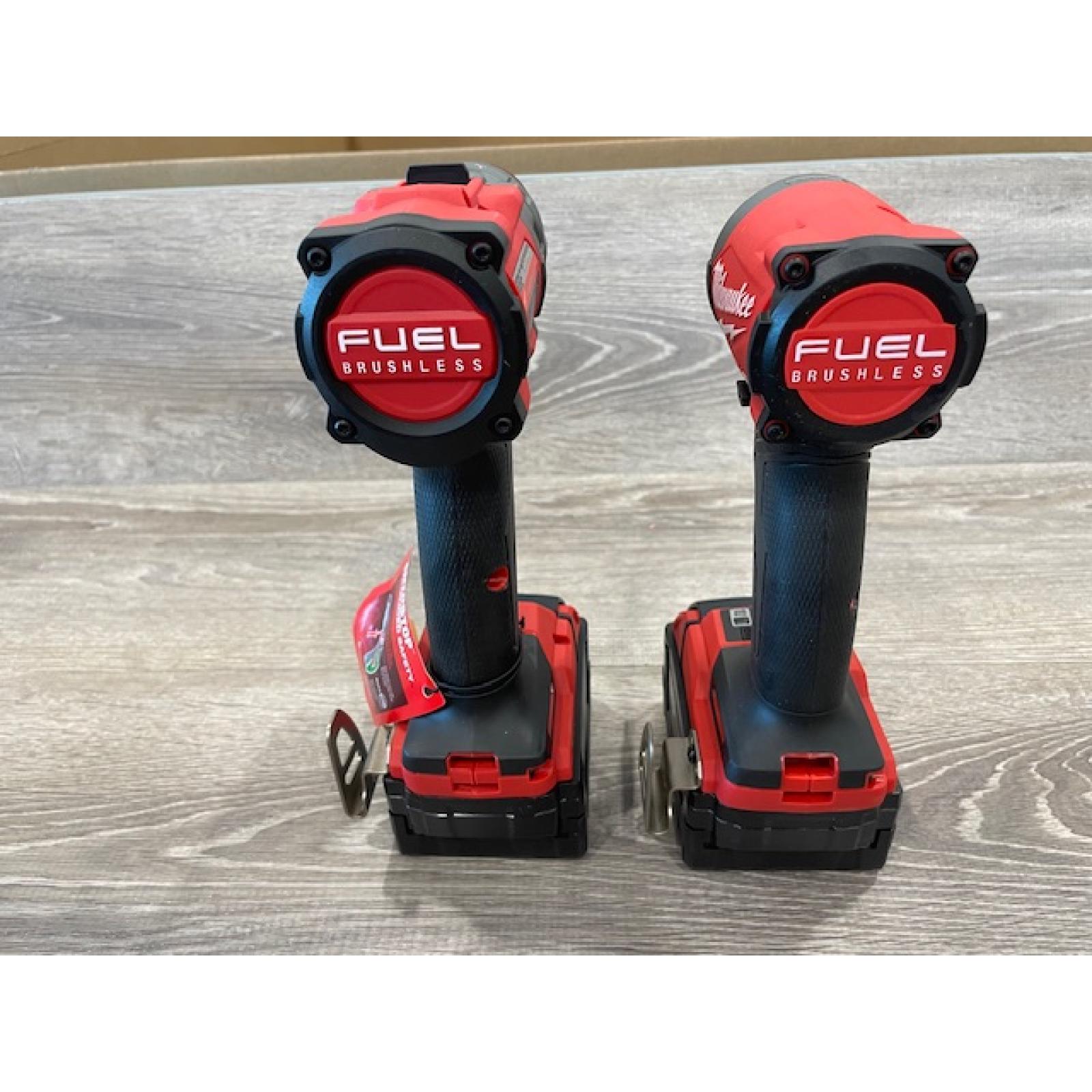 AS-IS Milwaukee FUEL 18V Lithium-Ion Brushless Cordless Hammer Drill and Impact Driver Combo Kit