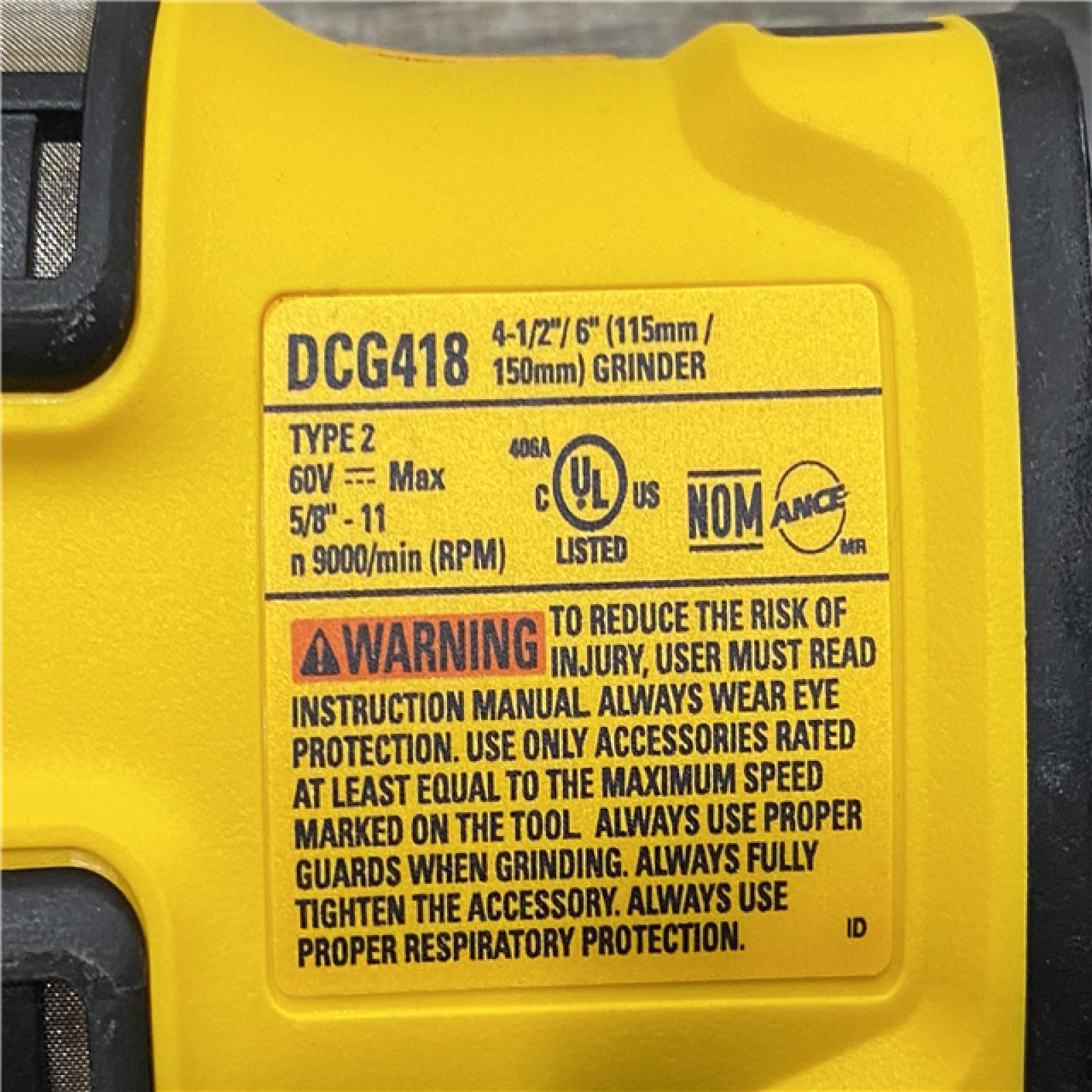 AS-IS DEWALT 60V MAX Cordless Brushless 4.5 in. to 6 in. Small Angle Grinder with Kickback Brake (Tool Only)