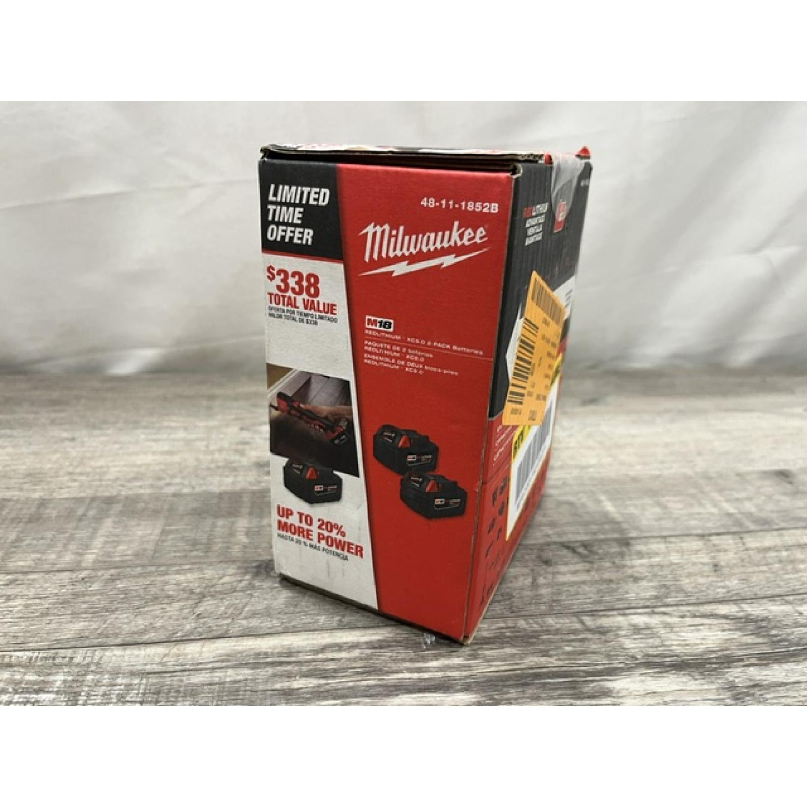 NEW - Milwaukee 18-Volt Lithium-Ion XC Extended Capacity 5.0 Ah Battery Pack (2-Pack)