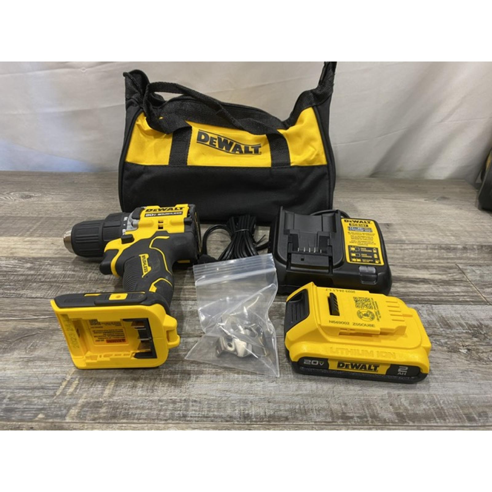 AS-IS DEWALT Atomic 20V Lithium-Ion Cordless Compact 1/2 in. Drill/Driver Kit