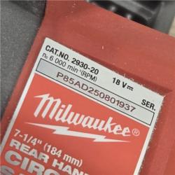 AS-IS MILWAUKEE 7-1/4 REAR HANDLE CIRCULAR SAW (TOOL ONLY)