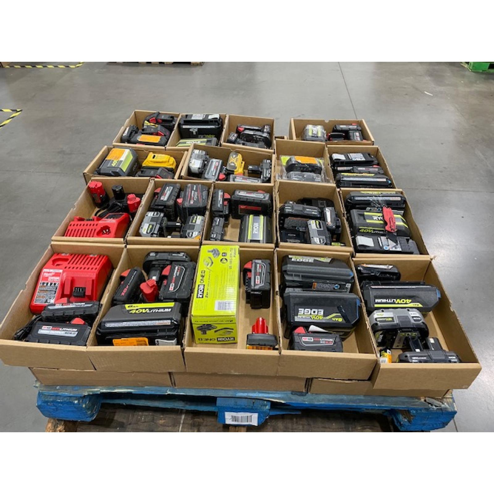DALLAS LOCATION - AS-IS BATTERY AND CHARGERS PALLET