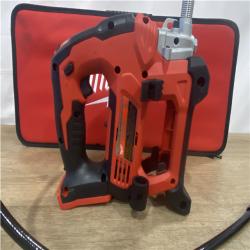 as-is Milwaukee 18V Lithium-Ion Cordless Grease Gun Kit 2-Speed with (1) 1.5Ah Batteries  Charger  Tool Bag