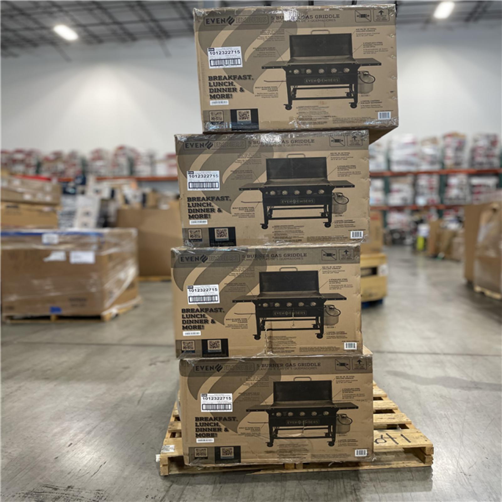 DALLAS LOCATION- EVEN EMBERS 5-Burner Propane Gas Griddle PALLET (4 UNITS)