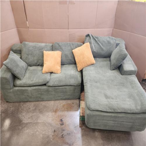 Phoenix LIKE NEW GDFSTUDIO Phoebe 108.5 in. Square Arms Polyester Blend Modular Compressed Sectional Sofa with Chaise, Storage Pocket