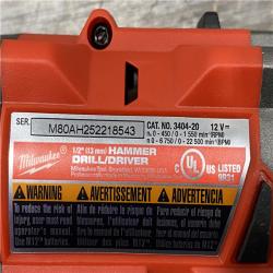 AS-IS Milwaukee  FUEL 12V Lithium-Ion Brushless Cordless 1/2 in. Hammer Drill (Tool-Only)